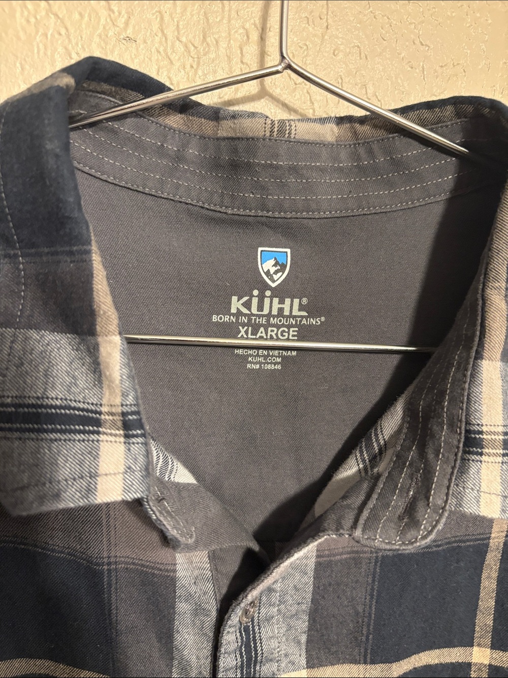 Kuhl Mens Plaid Long Sleeve Button Down Shirt grey size XL - Picture 3 of 4